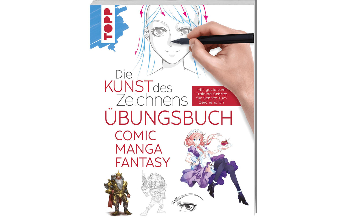 Topp Buch die Kunst des Zeichnens Comic Manga Fantasy, Übungsbuch, 112 Seiten