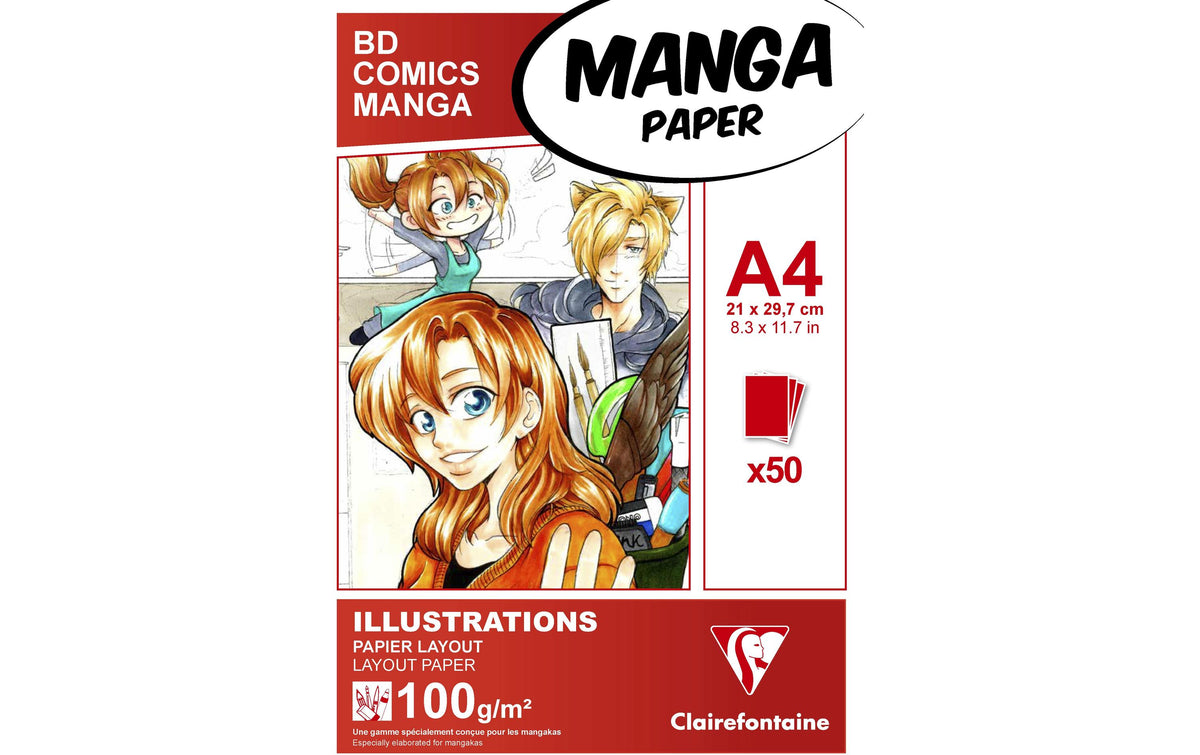 Clairefontaine Manga Layout Block 50 Blatt, A4, 100g/m2