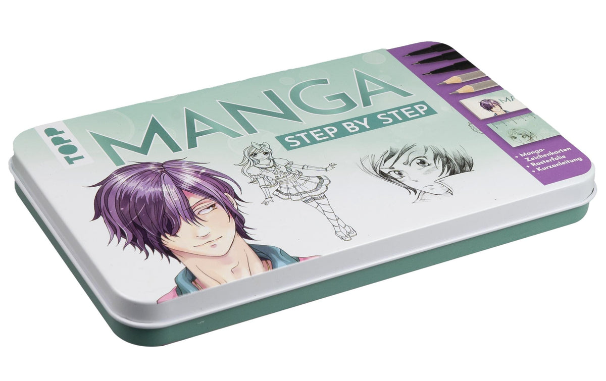 Topp Buch Manga Zeichnen Set Mit Stiften, 5 Skizzenkarte, 2 Rasterfolie
