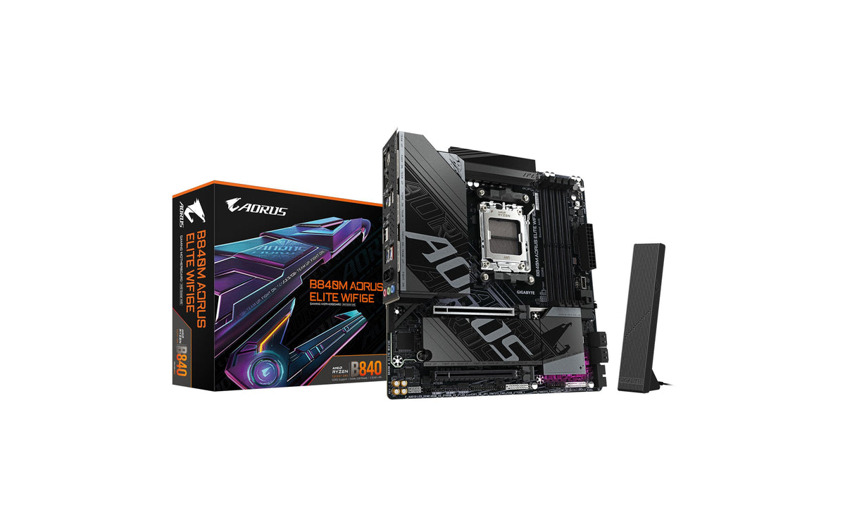 Gigabyte B840M A ELITE WIFI6E, uATX AM5, AMD B840, 4x DDR5, PCIe 4.0, WIFI6E