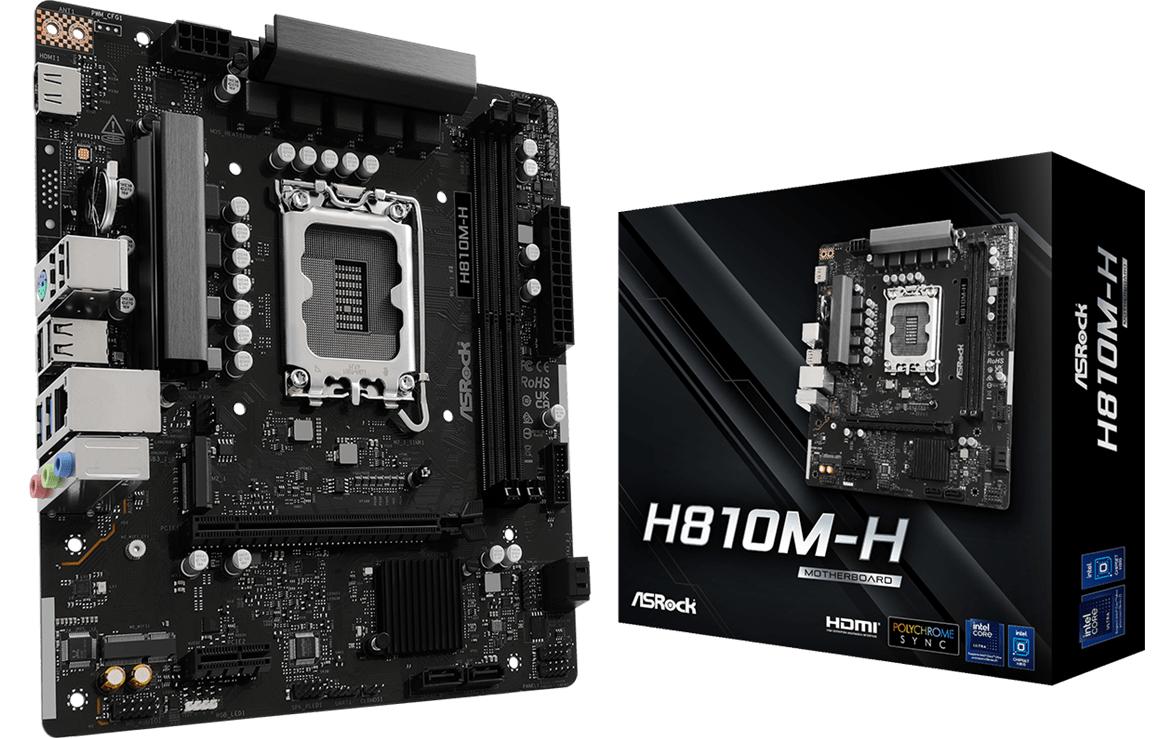 ASRock H810M-H, µATX, LGA1851 Intel H810, LGA1851, 2x DDR5, PCIe 4.0