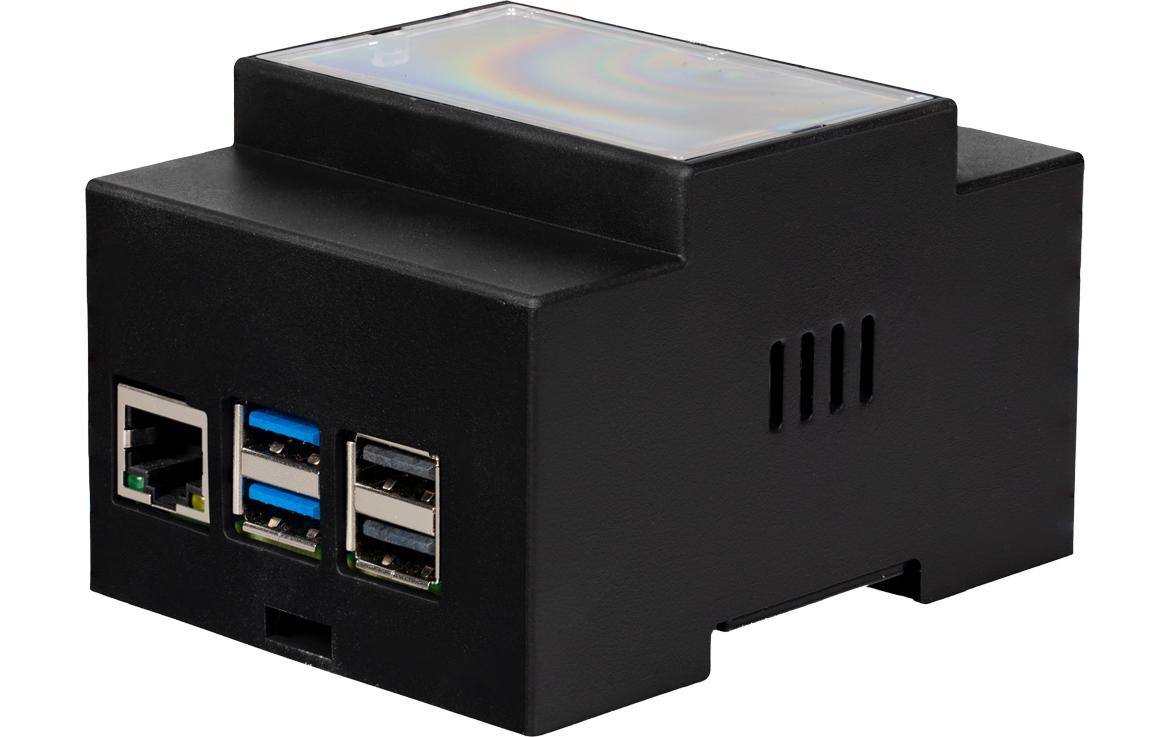JOY-IT Hutschienen Gehäuse RB-CASEP5-07B Schwarz, für Raspberry Pi 5, DIN-Rail, Fan