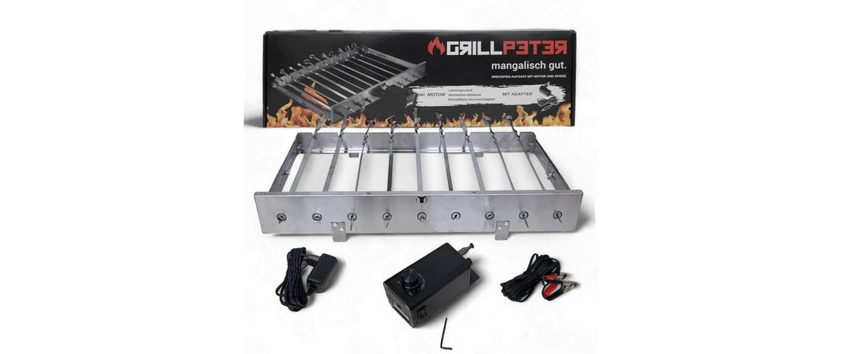 Mangal Drehspiessaufsatz Alumotor für 9 Spiesse, 230V