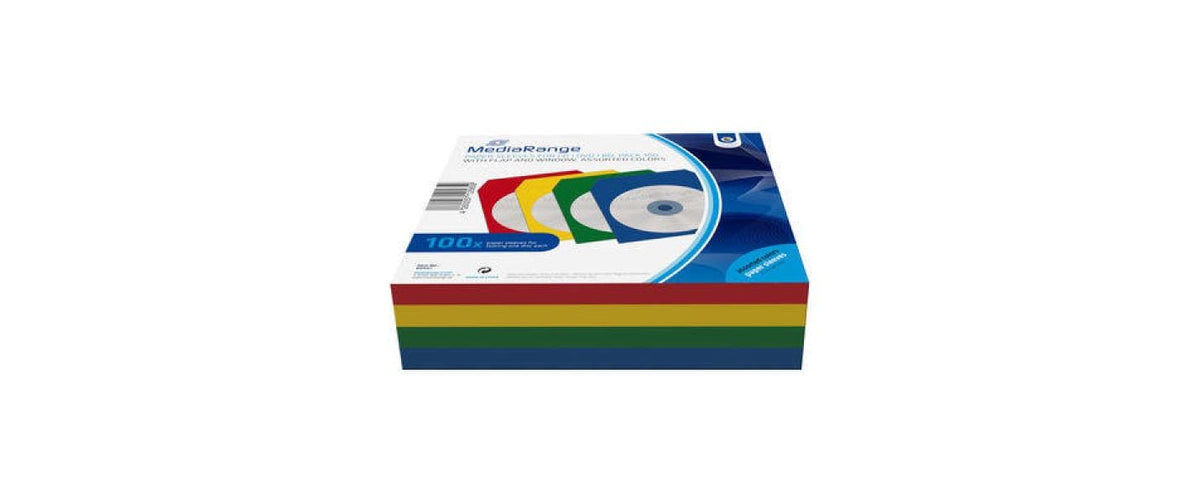 CD/DVD Papierhüllen farbig mit Sichtfenster 100 Stück