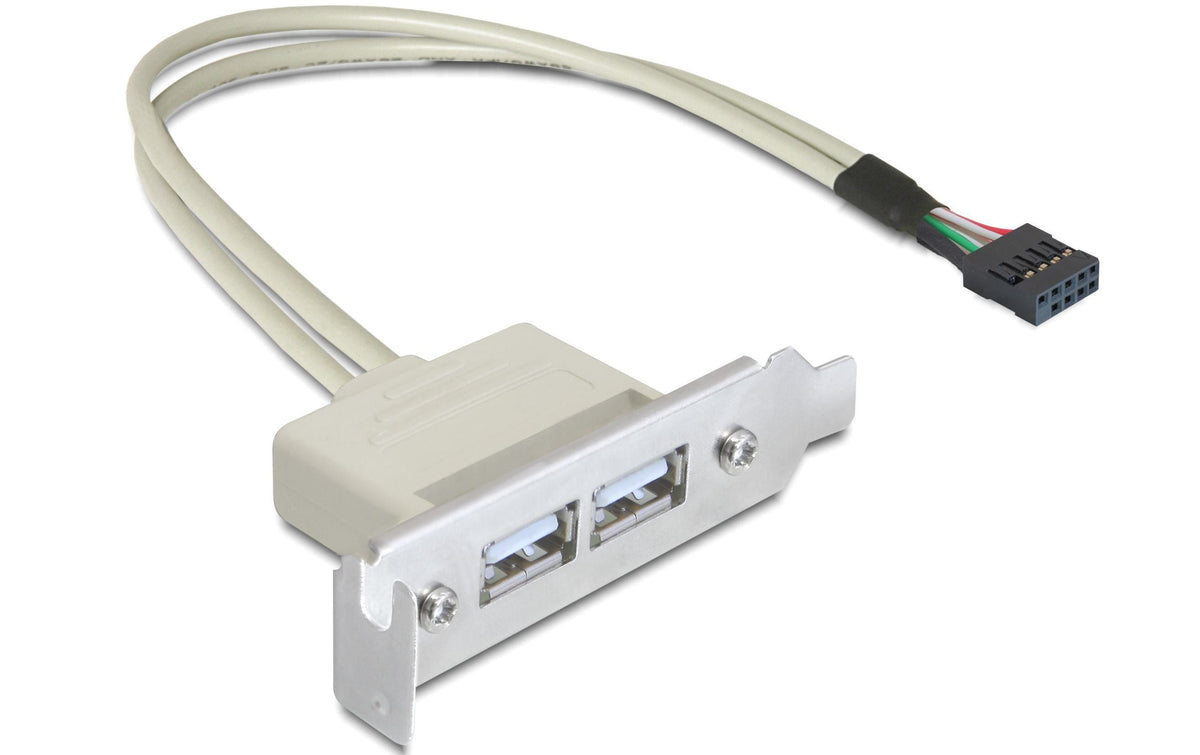 Delock Slotblech USB 2.0 Pin Header 1 x 9 Pin intern > 2 x USB 2.0-A LP