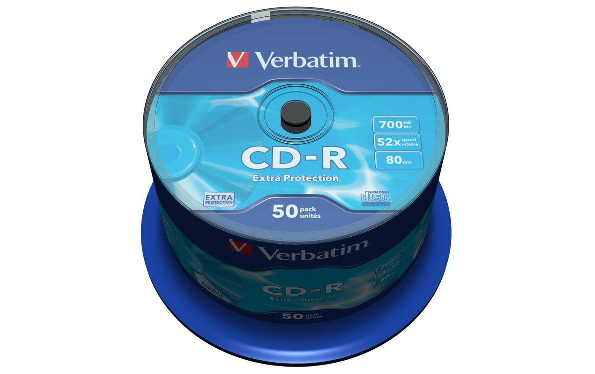 Verbatim CD-R 52x 80Min/700MB 50er Spindel Bis 52-fach, m.Logo/n.bedruckbar