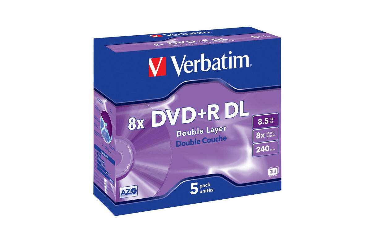 Verbatim DVD+R 8x Double Layer 8.5GB,5P. mit Logo / Double Layer