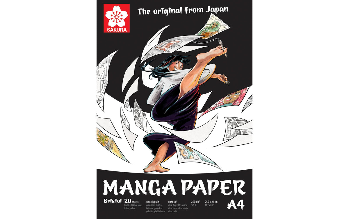 Sakura Zeichenblock Manga A4 20 Blatt, 250g/m2, glatt, weich