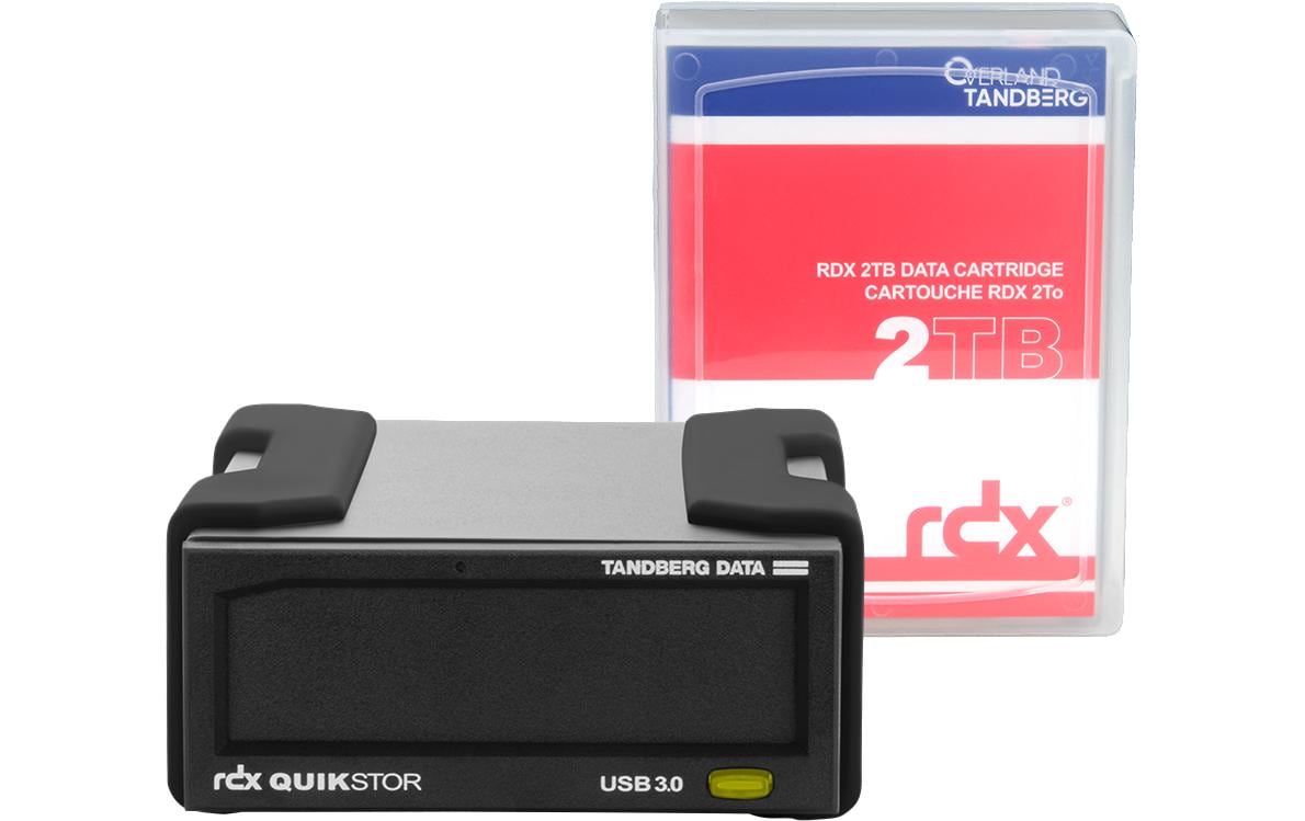 Tandberg RDX QuikStor: externes Laufwerk USB3+, Schwarz, inkl. 2TB no Software