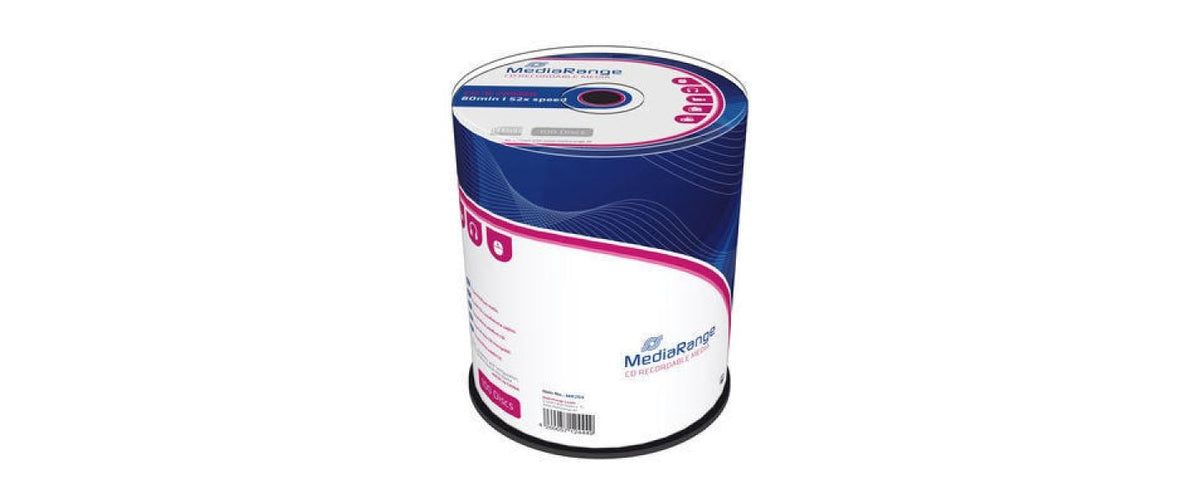 Mediarange CD-R 52x 80Min/700MB 100-Spindel Bis 52-fach, n.bedruckbar / mit Logo